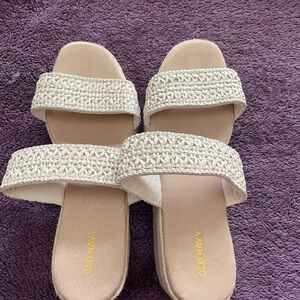 Old Navy Women's Double Strap Espadrille Sandals Natural 8.5